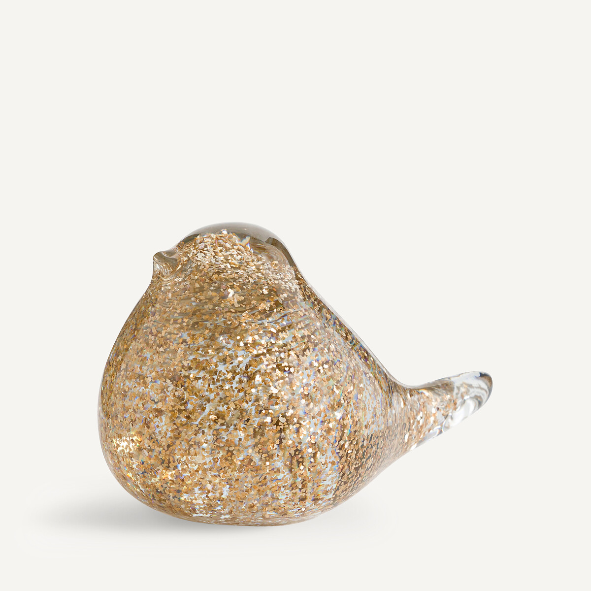 Decoratieve vogel in glas, Abby goudkleur, AM.PM