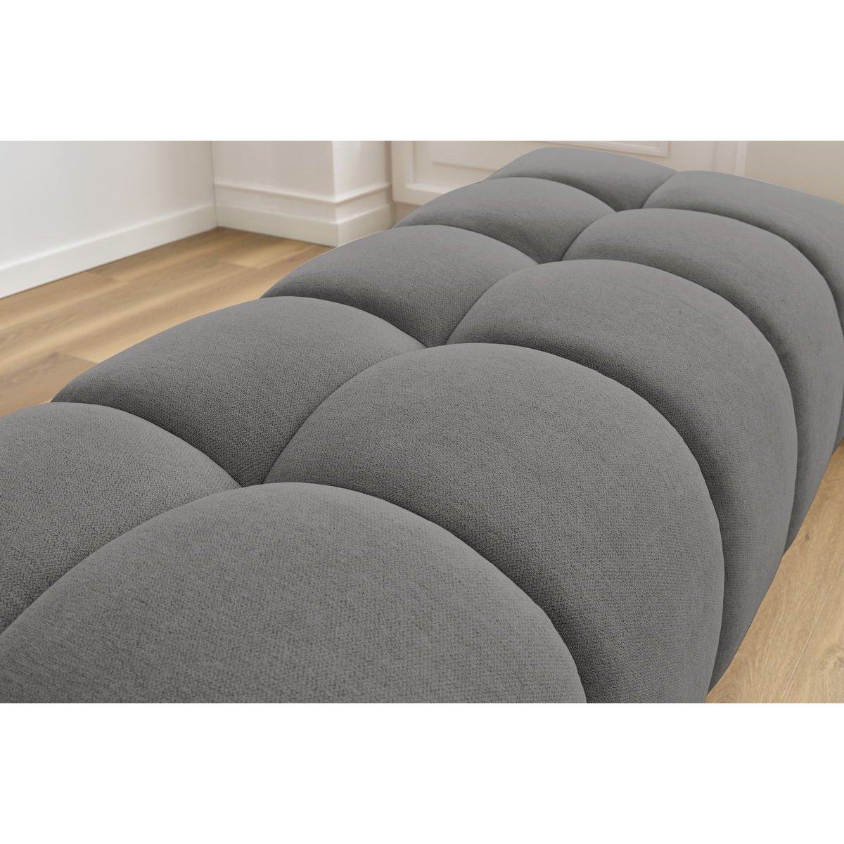 Pouf tissu chiné, MONT-BLANC gris foncé, BOBOCHIC