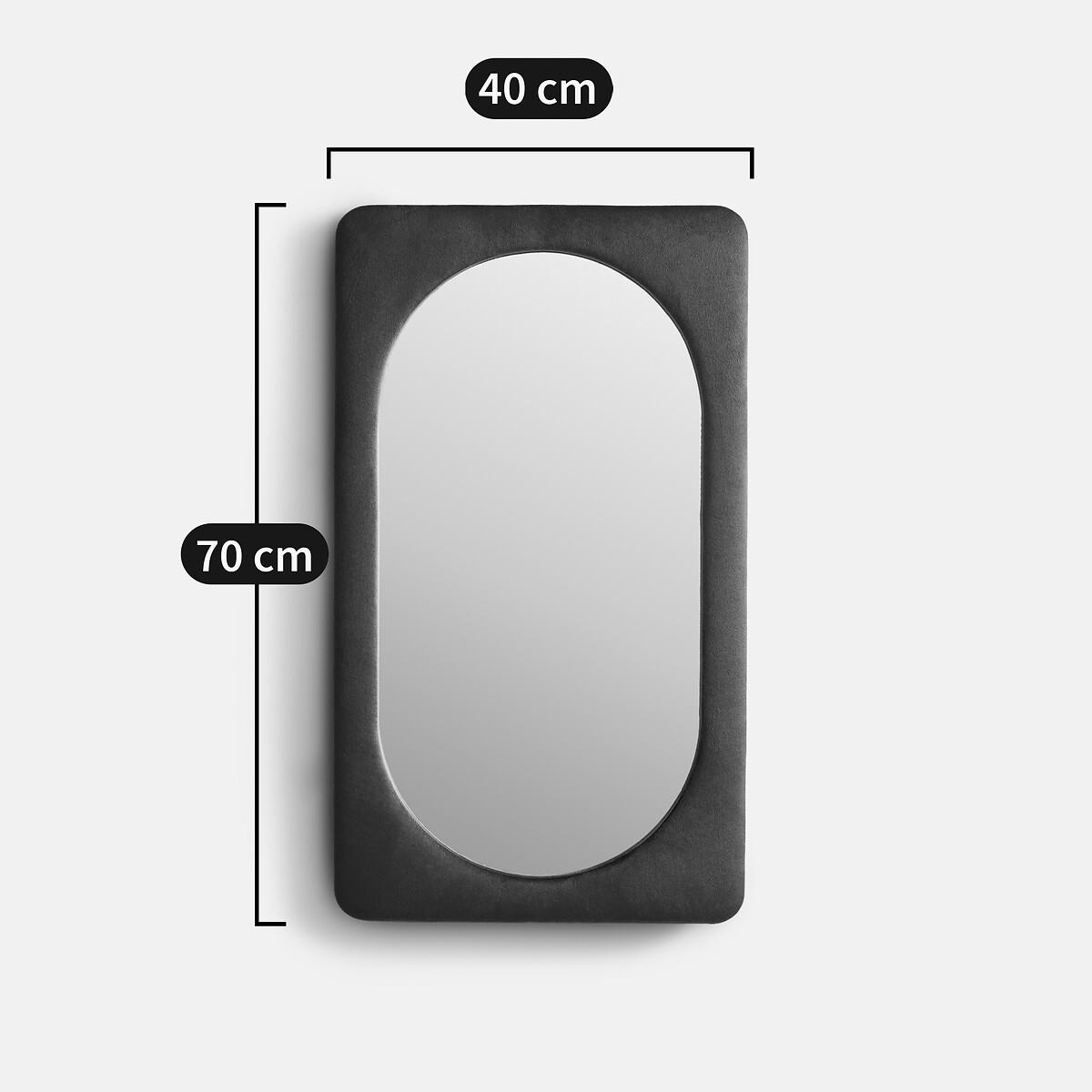 Miroir rectangulaire velours, 40x70 cm,Velveta vert foncé, LA REDOUTE INTERIEURS