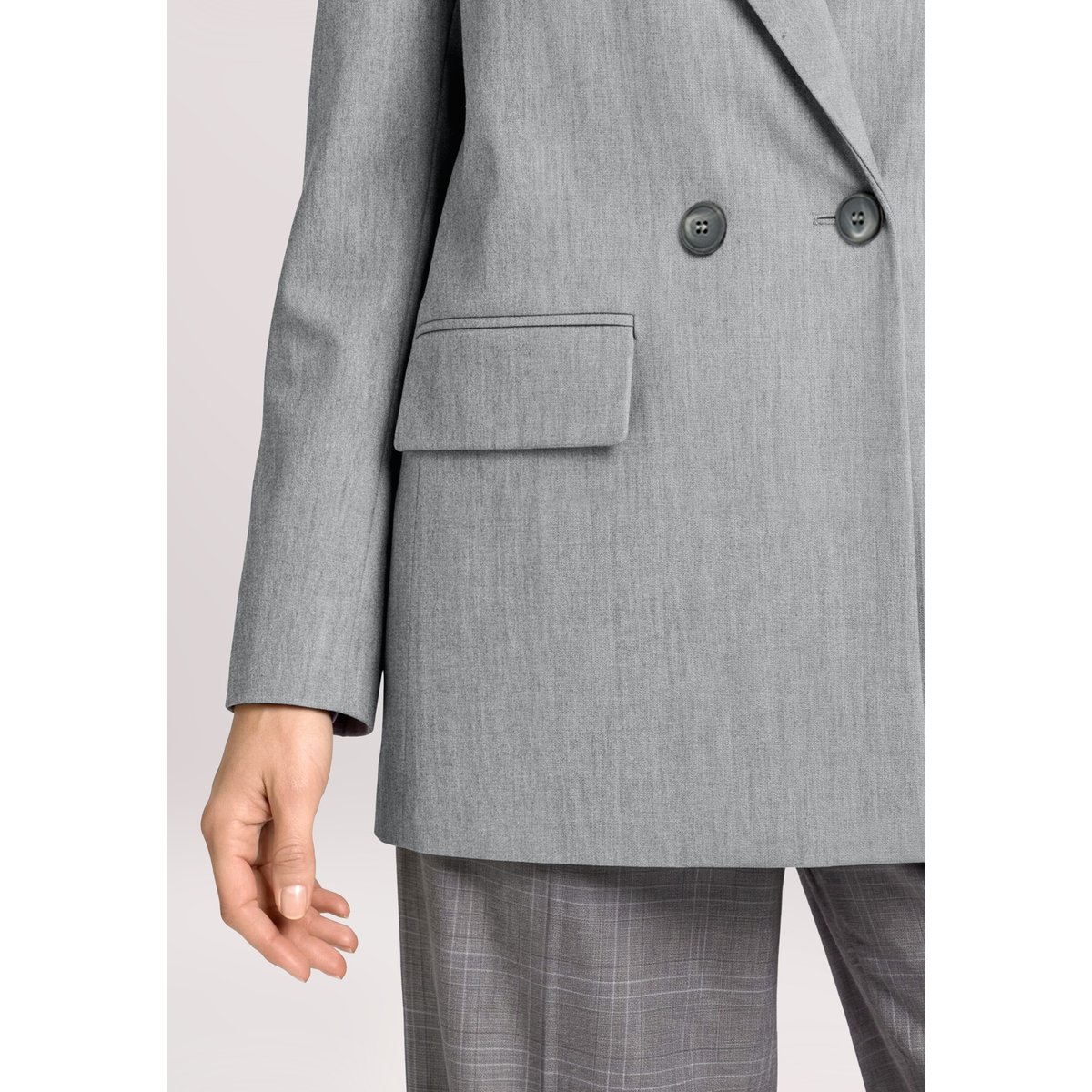 Blazer long à poches grey melange, BETTY & CO