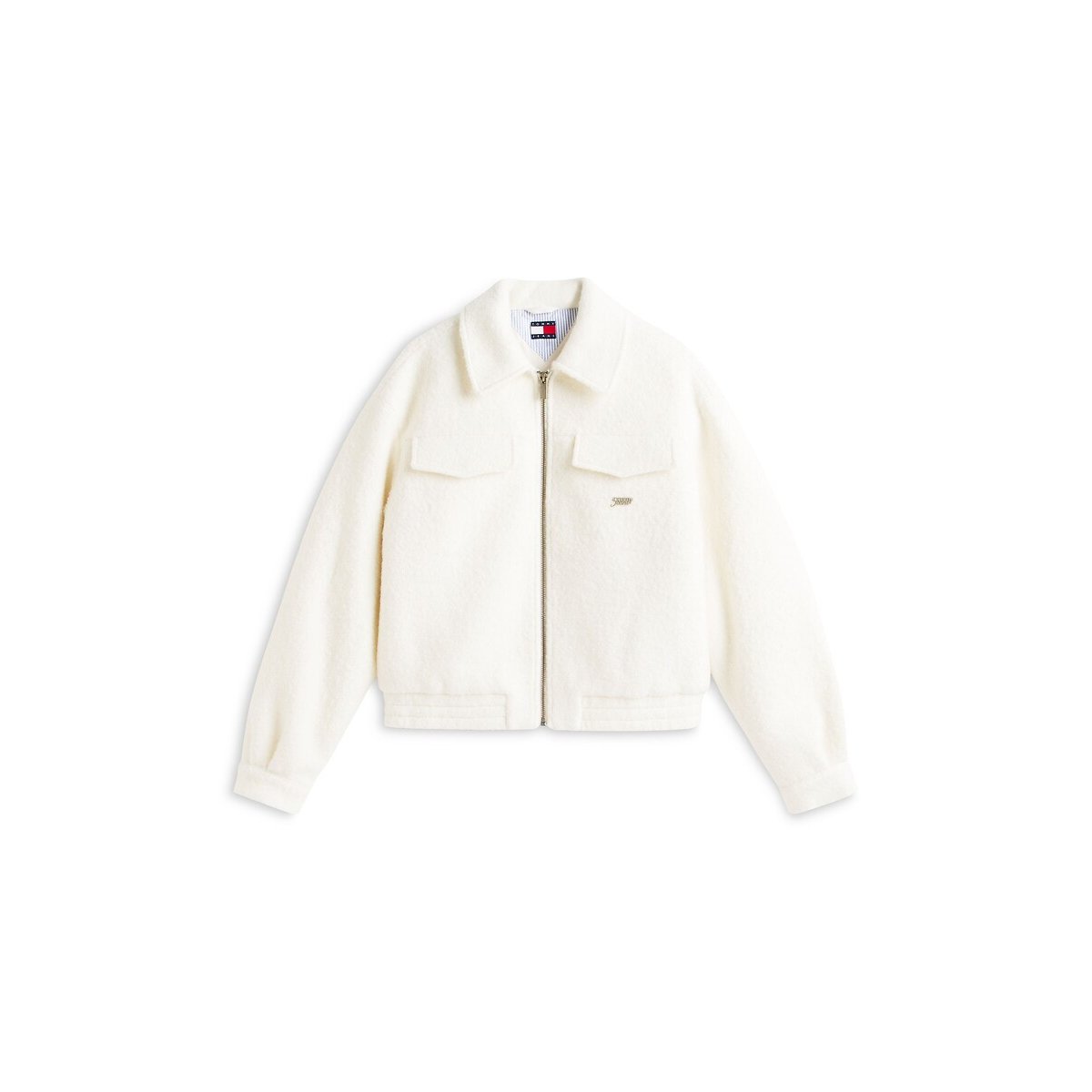 Blouson court zippé ecru, TOMMY JEANS