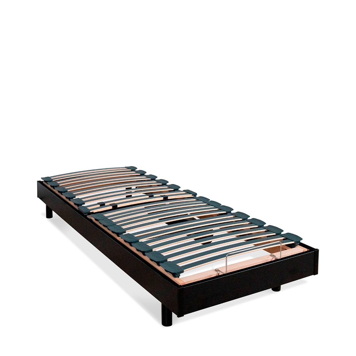 Ensemble Matelas Mousse Accueil Mémoire de forme + Sommier électrique Flex 90x200 cm noir, BELLECOUR