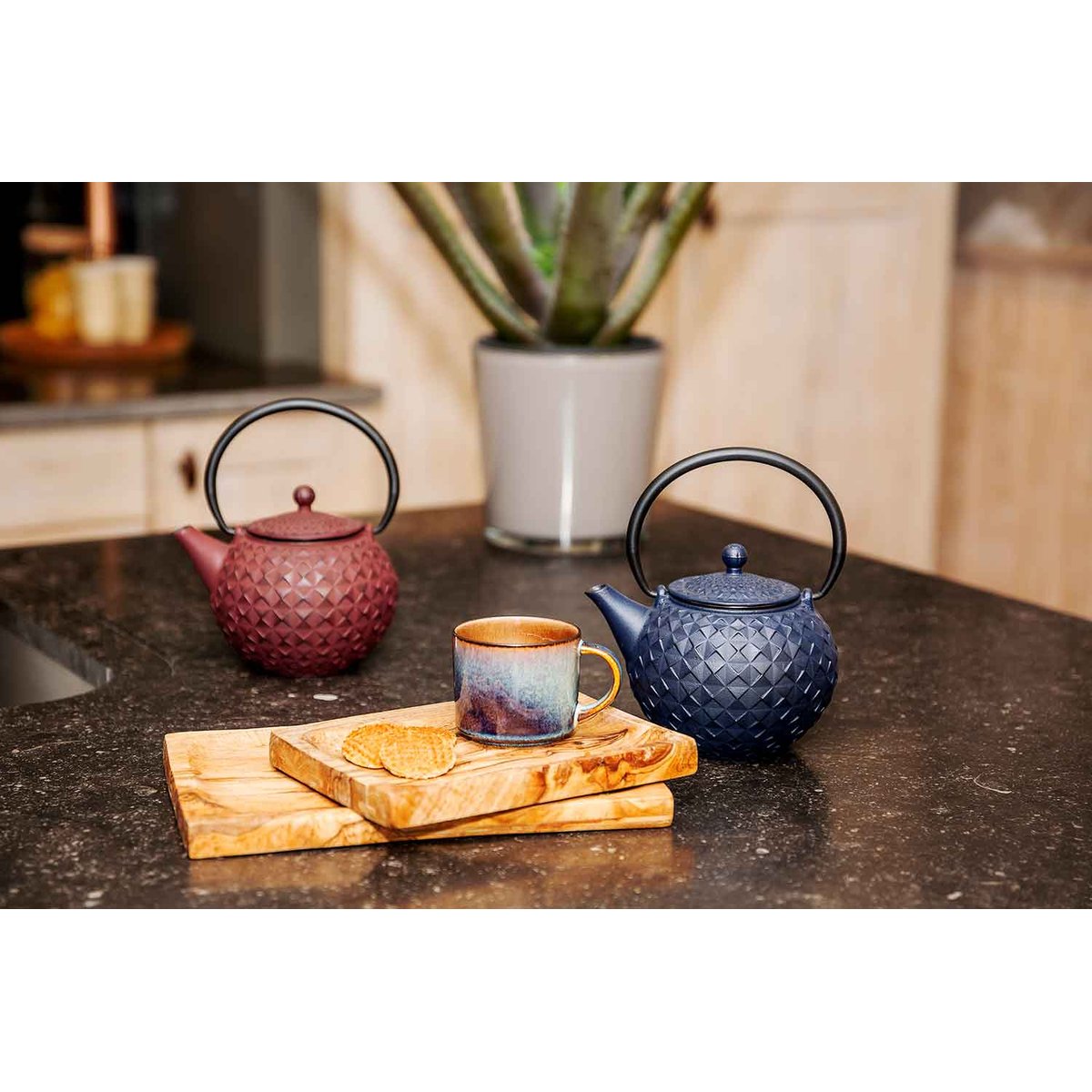Lot de 6 Tasses à expresso en porcelaine, QUINTANA bleu, COSY&TRENDY