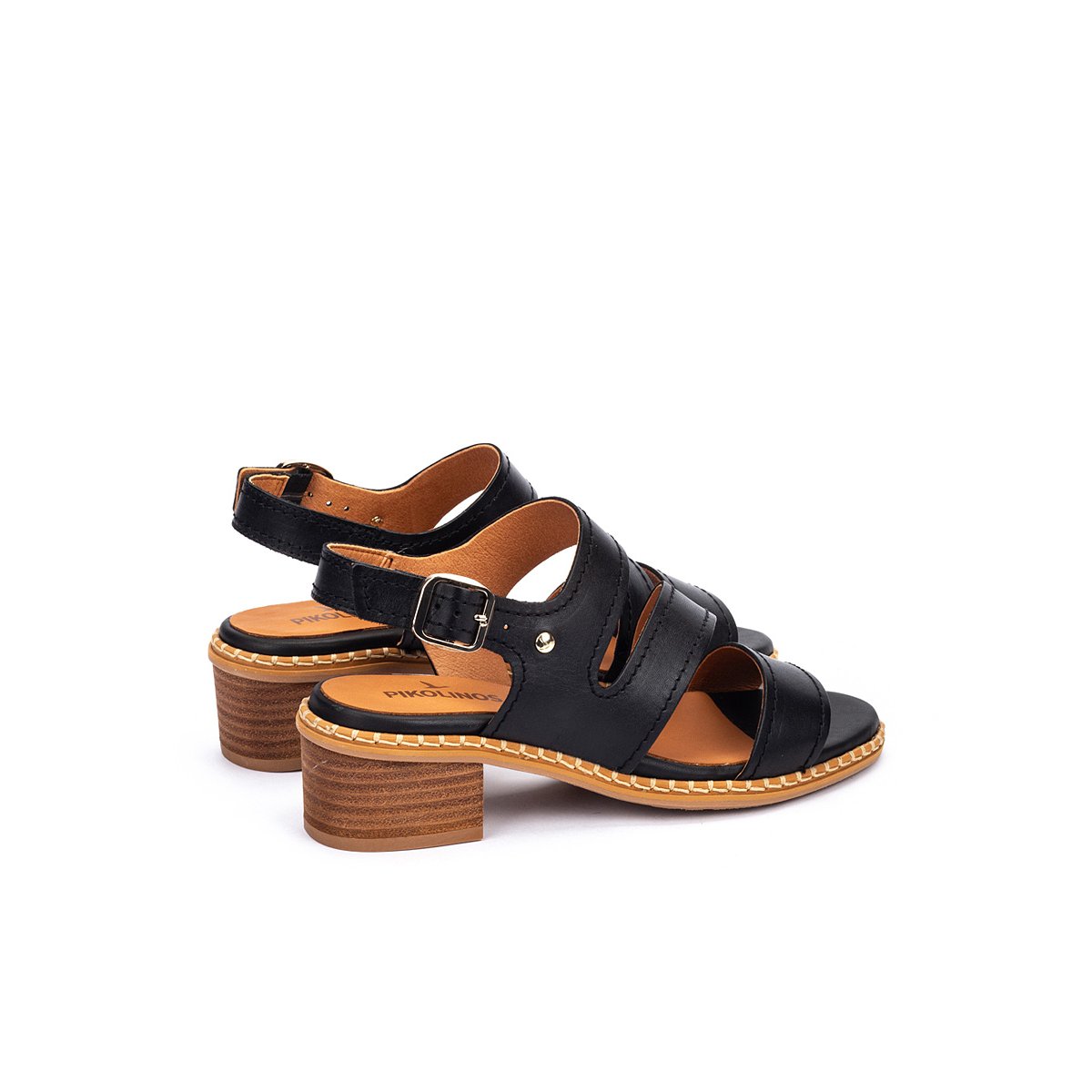 Sandales à talon cuir Blanes black, PIKOLINOS