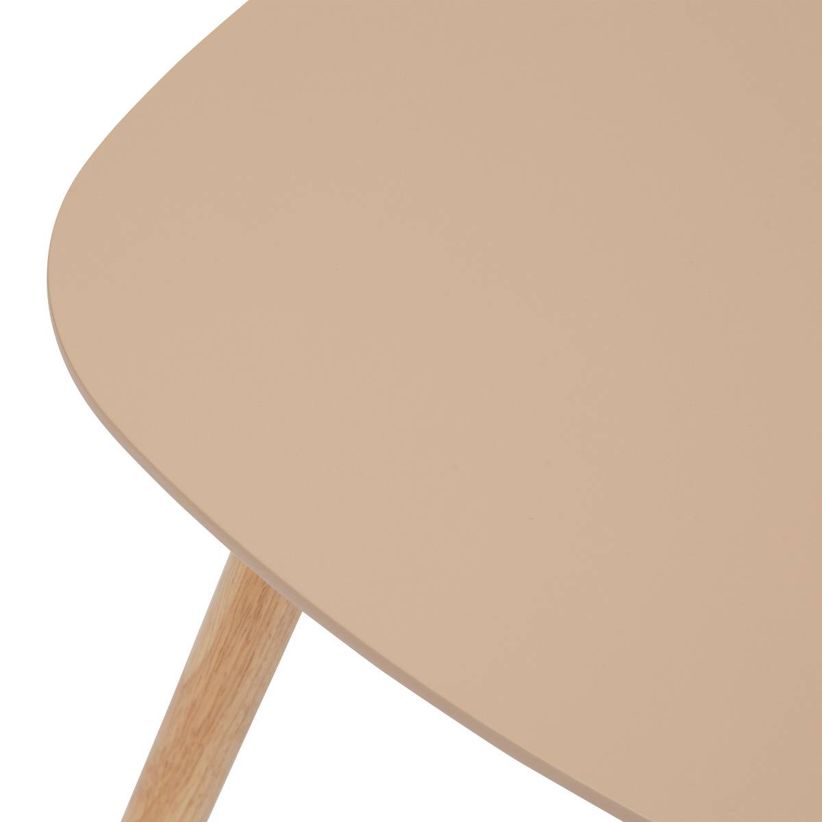 Lot de 3 tables gigognes triangulaires en bois sur pieds compas MILEO beige, ATMOSPHERA