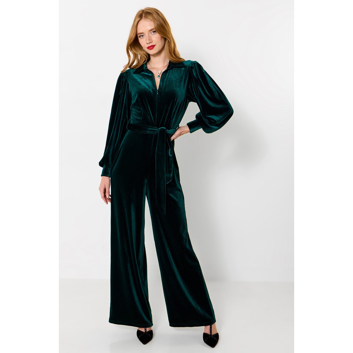 Combinaison Zippée en Velours Marcie vert, JOE BROWNS