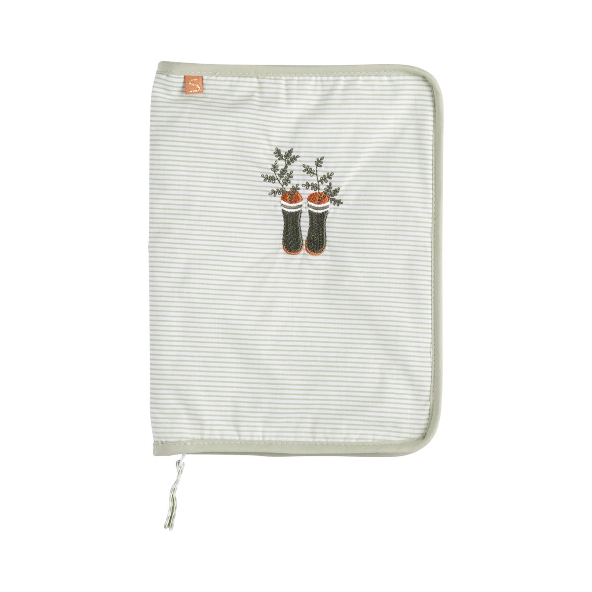 Protège carnet de santé en coton vert, SAUTHON
