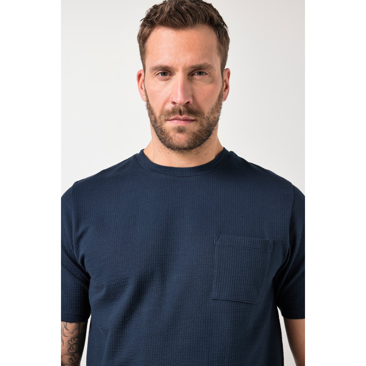 Pyjama en jersey seersucker bleu marine, JP1880