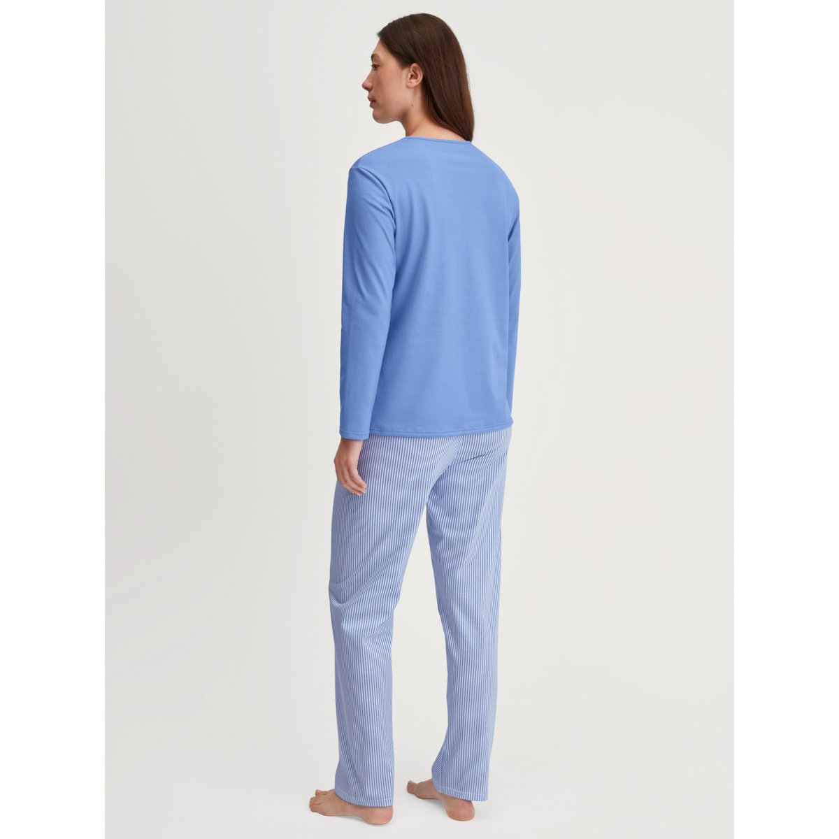 Pyjama long manches longues Coton LOVELY NIGHTS bleu hortensia, CALIDA