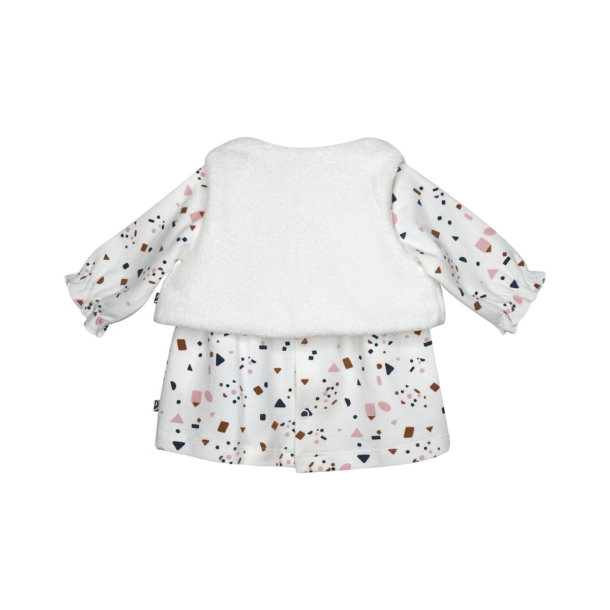 Tunique pantalon gilet ss mches francette blanc, SUCRE D'ORGE