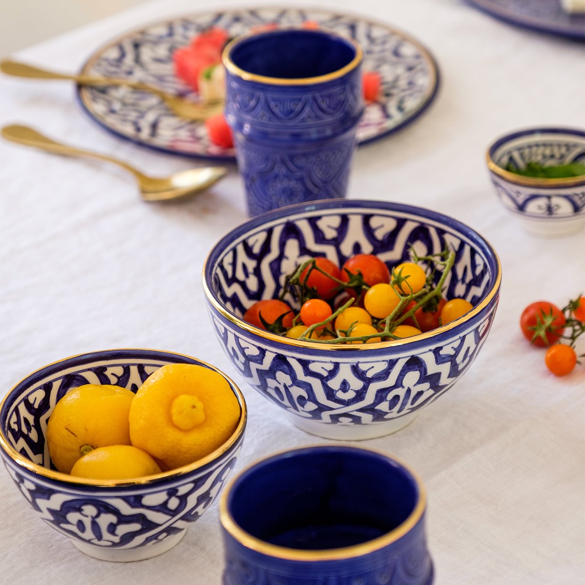 Bol rond FASSIA bleu majorelle, CHABI CHIC