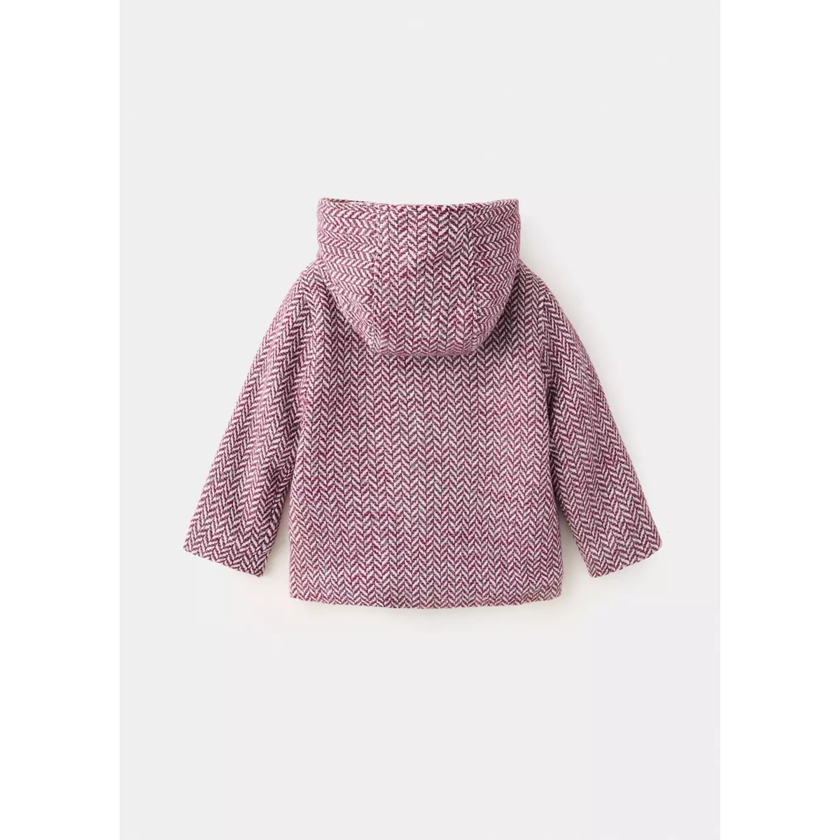 Manteau en drap de laine à chevron rose, MANGO BABY