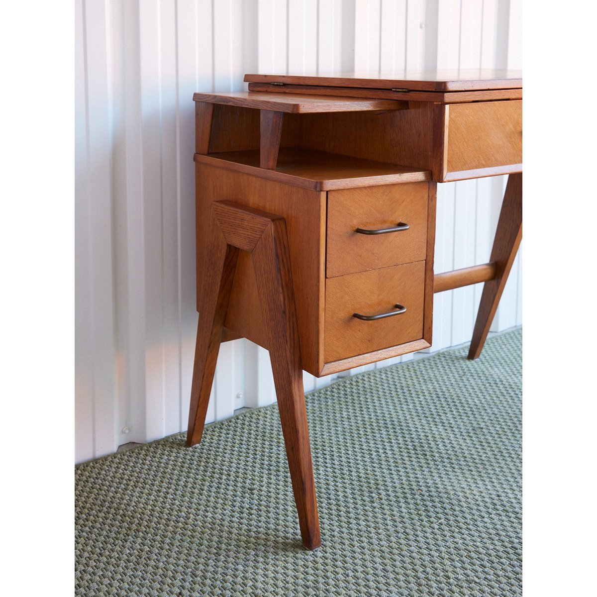 Bureau scandinave en bois Yvan N°571 - Bon état bois clair, DEBONGOUT