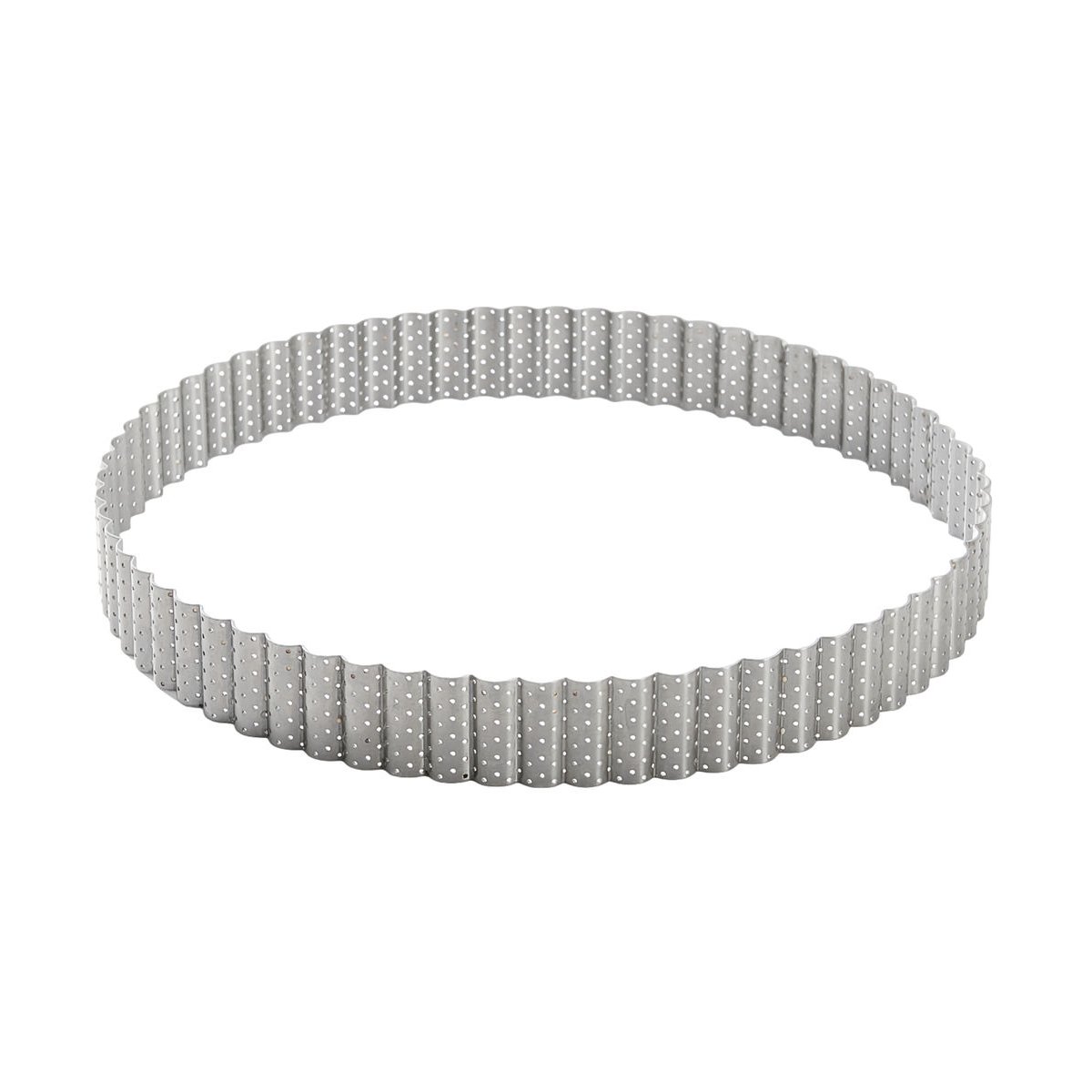 Cercle à tarte perforé cannelé ø24 cm - acier inoxydable gris, DE BUYER