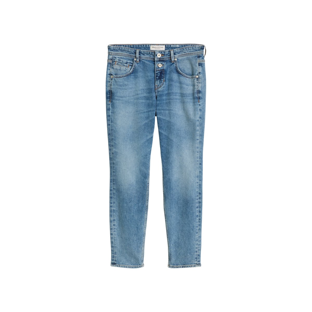 Jeans modèle Theda boyfriend en coton bio mélangé bleu, MARC O'POLO