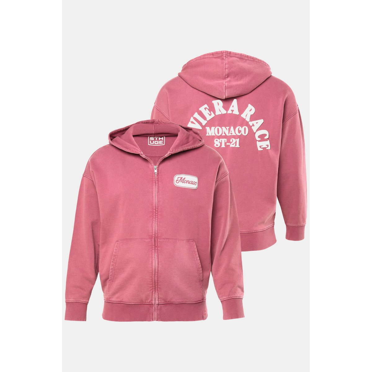 Veste à capuche en molleton prune, STHUGE