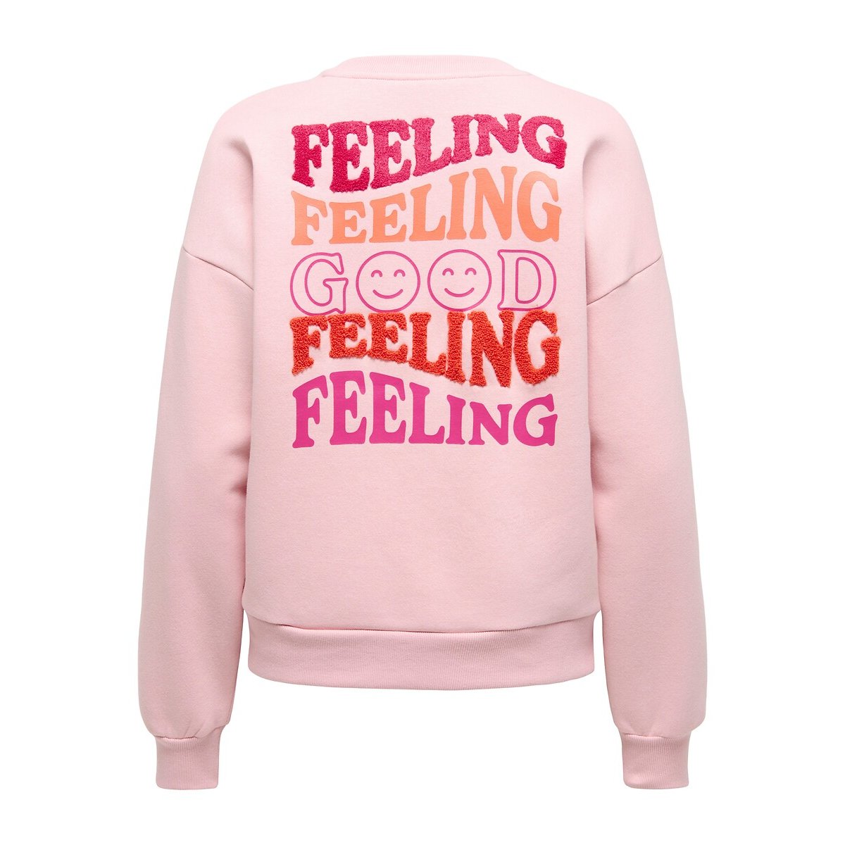 Sweat imprimé oversize rose clair, ONLY