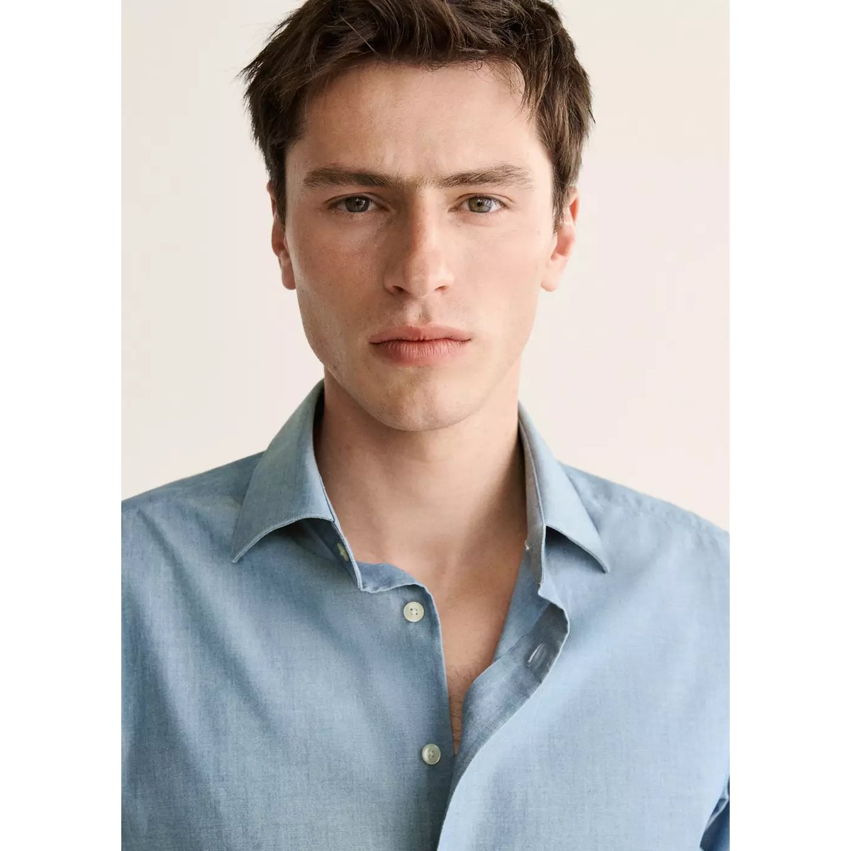 Chemise slim fit 100 % coton bleu, MANGO MAN
