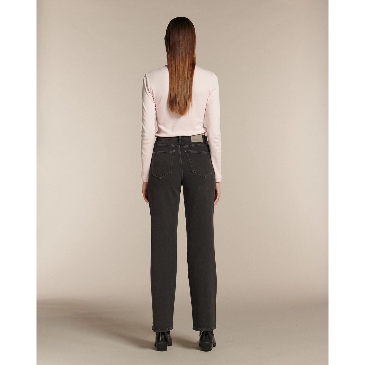 JEANS DROIT LARGE TAILLE MOYENNE DENIM CONFORT truffle, LABDIP