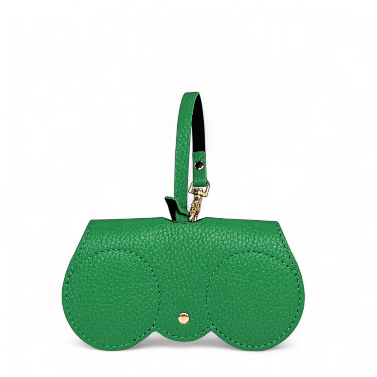 Etui à lunettes en cuir grainé PEANUT vert anglais, OH MY BAG