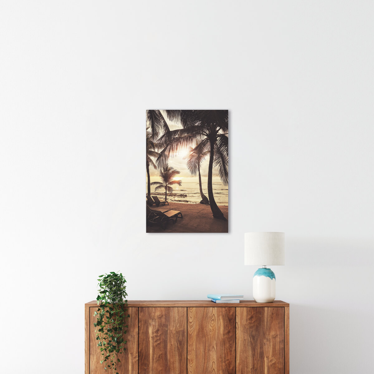 Tableau Mural Palmiers Au Crépuscule PLAGE tableaux sur toile-multicolore, CEANOTHE