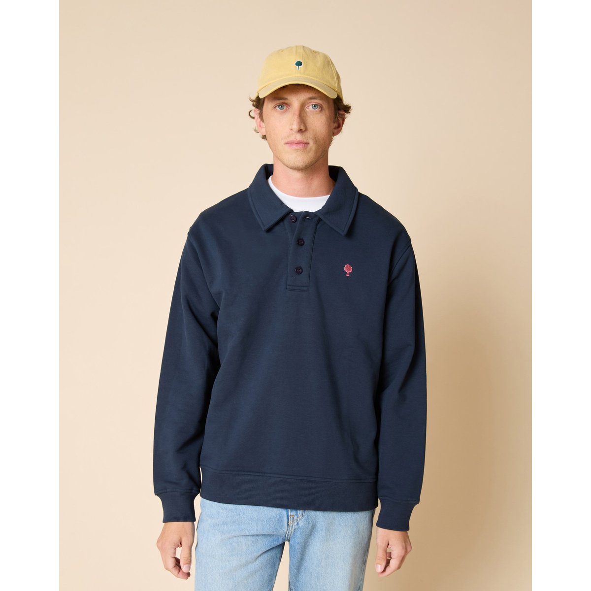 Sweat en molleton bleu marine, FAGUO