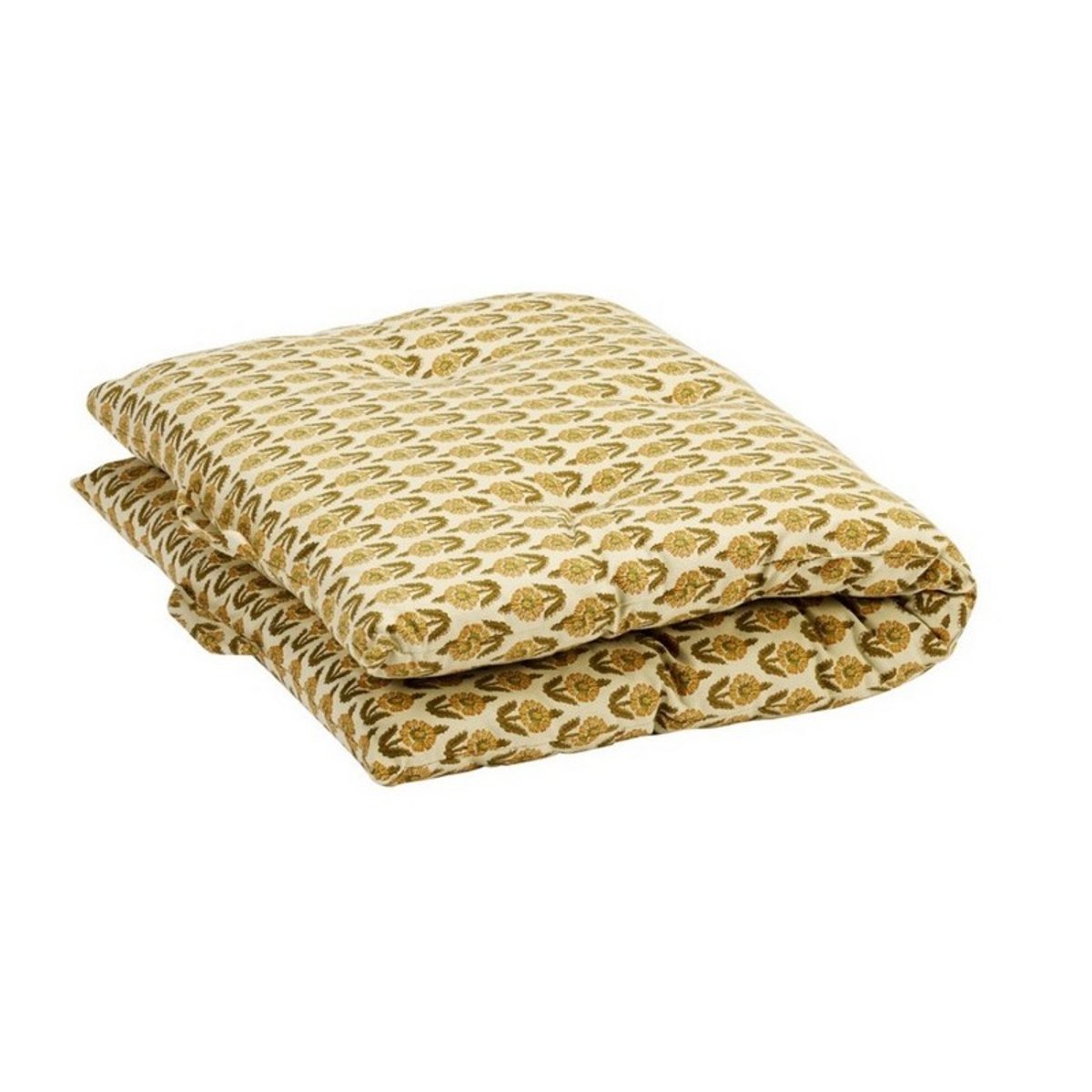 Matelas d'assise coton block print jaune, MADAM STOLTZ