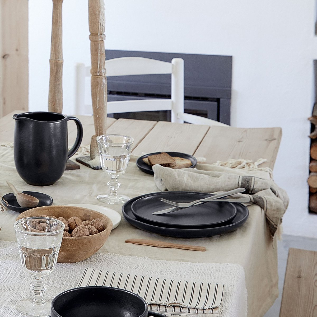 Set Table 30 Pièces avec Tasse et Soucoupe à Café Pacifica by Casafina dark grey, COSTA NOVA
