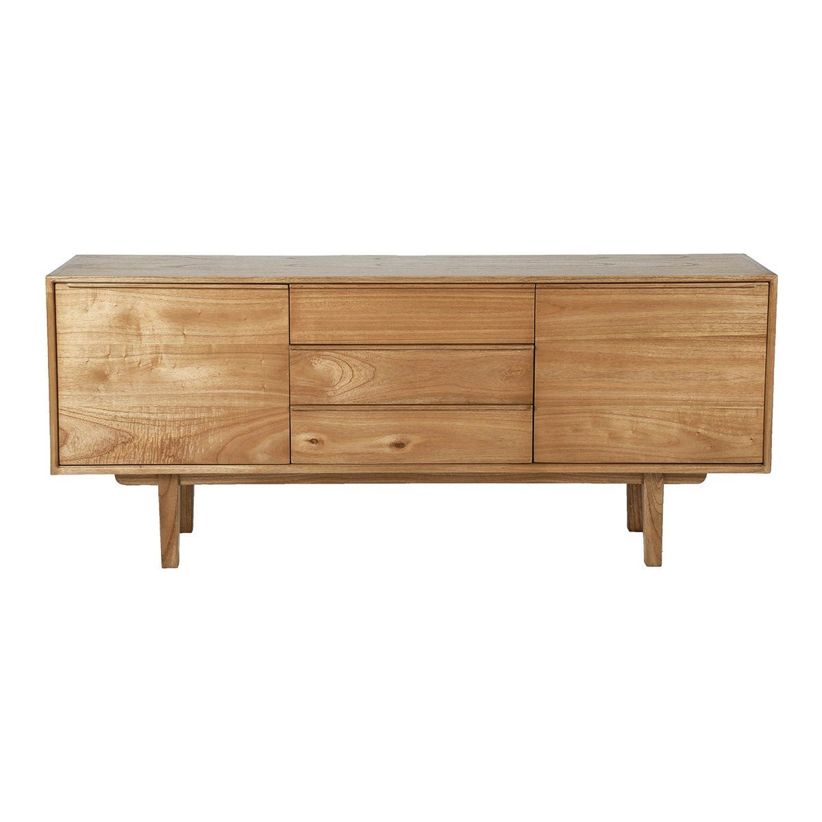 Buffet en bois massif 180 cm 3 tiroirs 2 portes  FIFTIES naturel, BERAH GETAH