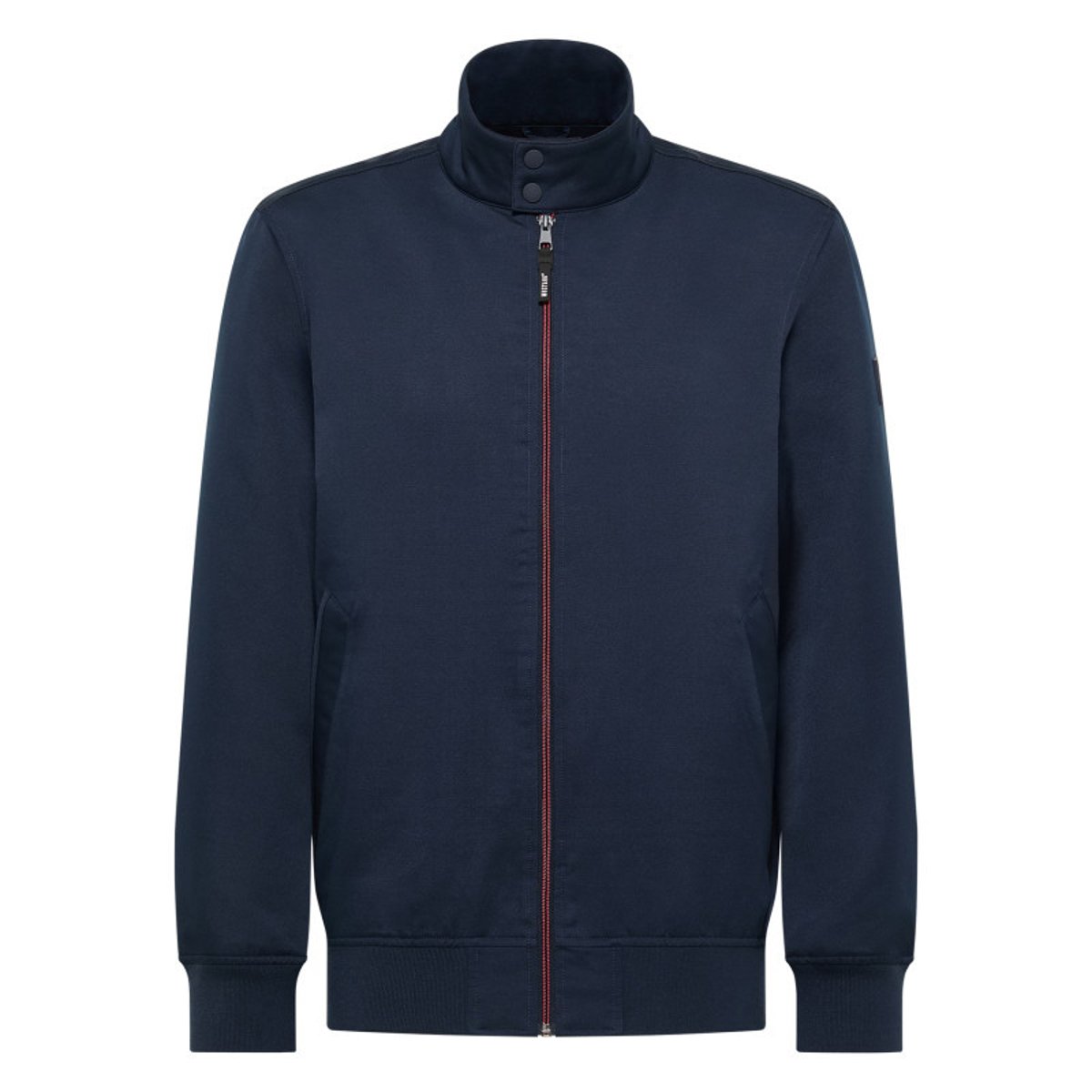 Blouson marine uni avec une coupe droite et un col montant à zip bleu foncé, MUSTANG