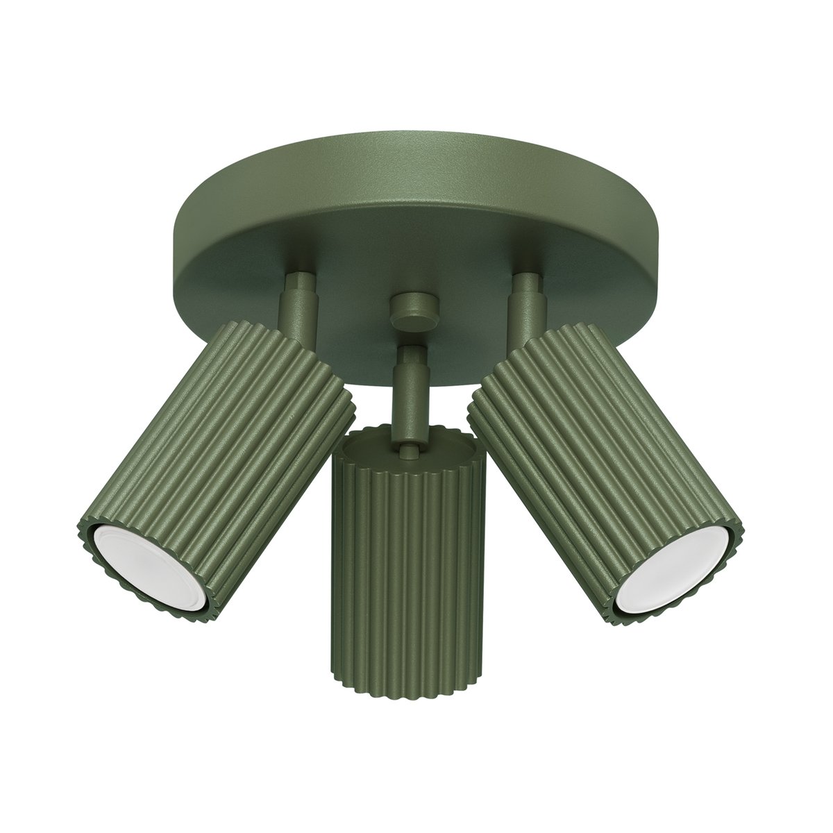 Plafonnier Aluminium Vert Olive GU10 3 Karbon vert, EDEN