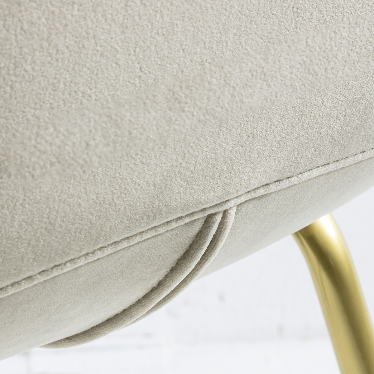 Rewari Velvet Dining Chair with Gold Legs (Set of 2) oatmeal, ÉDITÉ