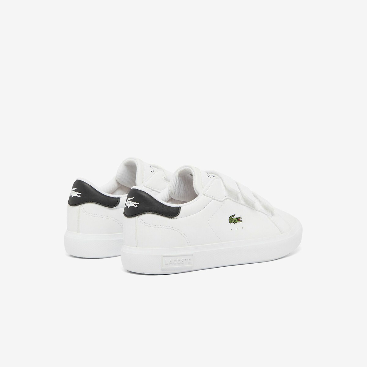 Sneakers met velcro Powercourt wit/zwart, LACOSTE