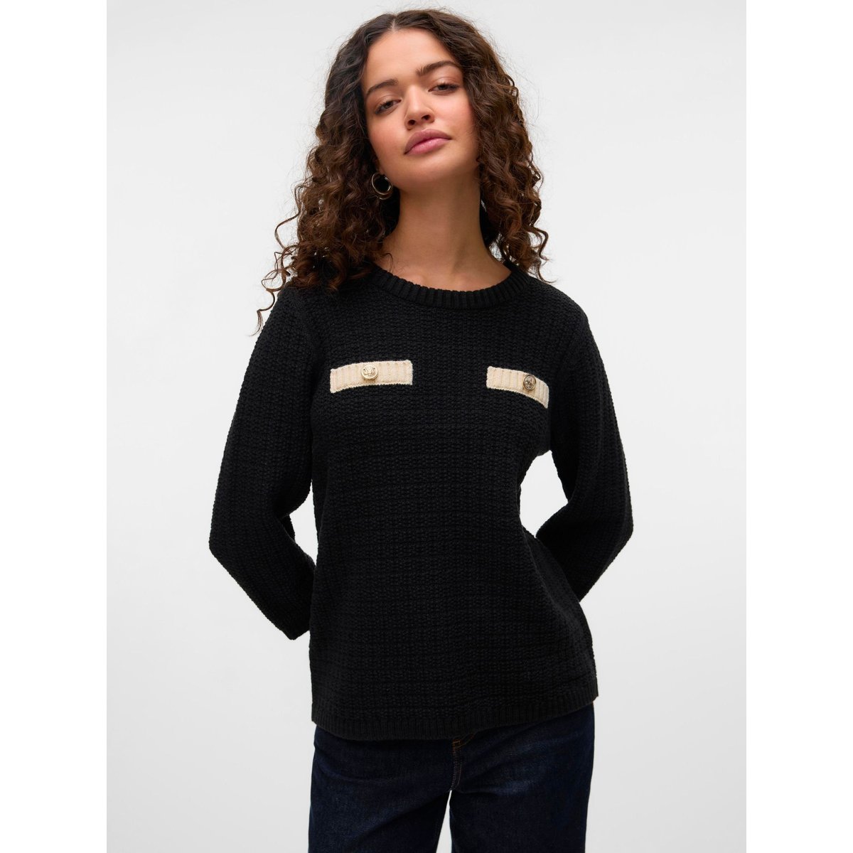 Pull En Maille noire - black, VERO MODA