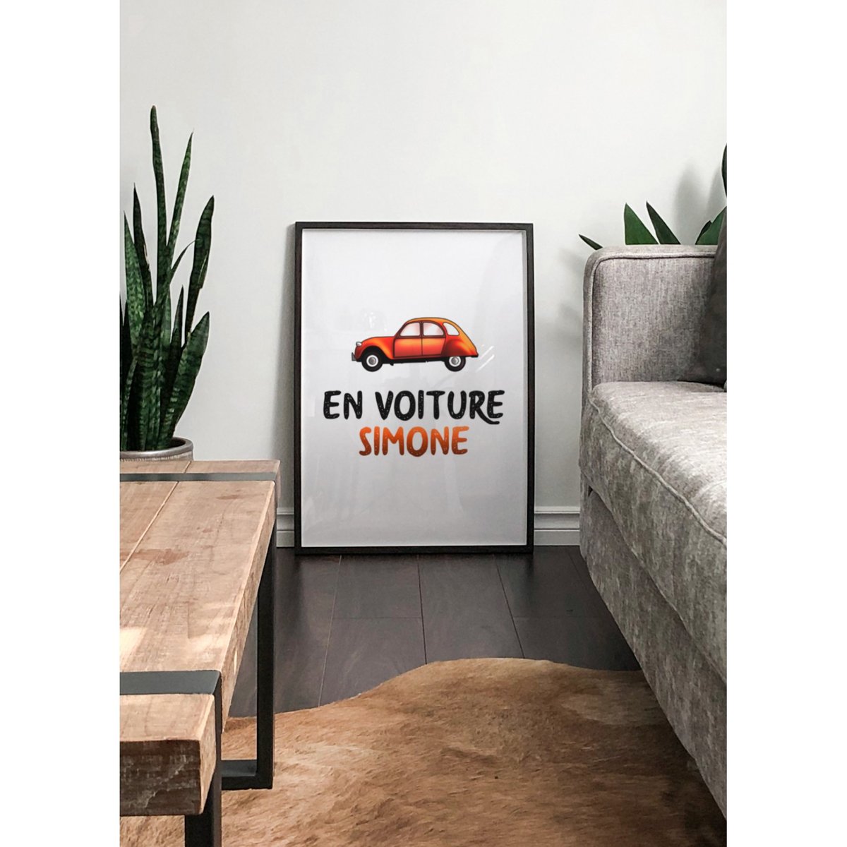 Affiche 'En voiture Simone' blanc, L'AFFICHERIE