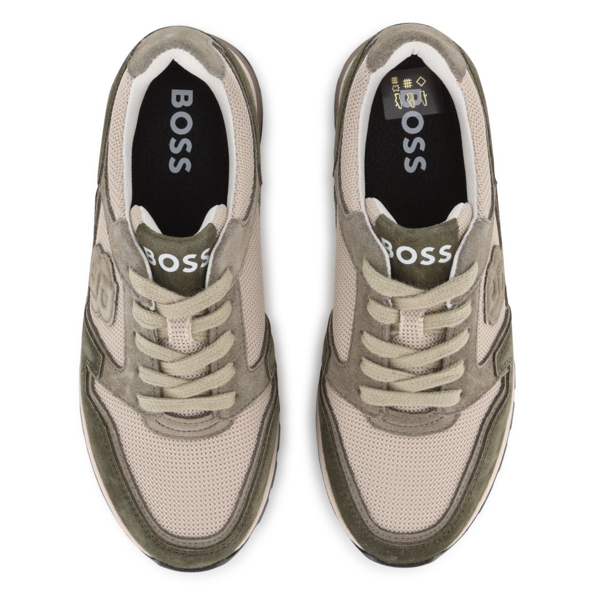 Baskets basses à lacets olive, BOSS KIDSWEAR