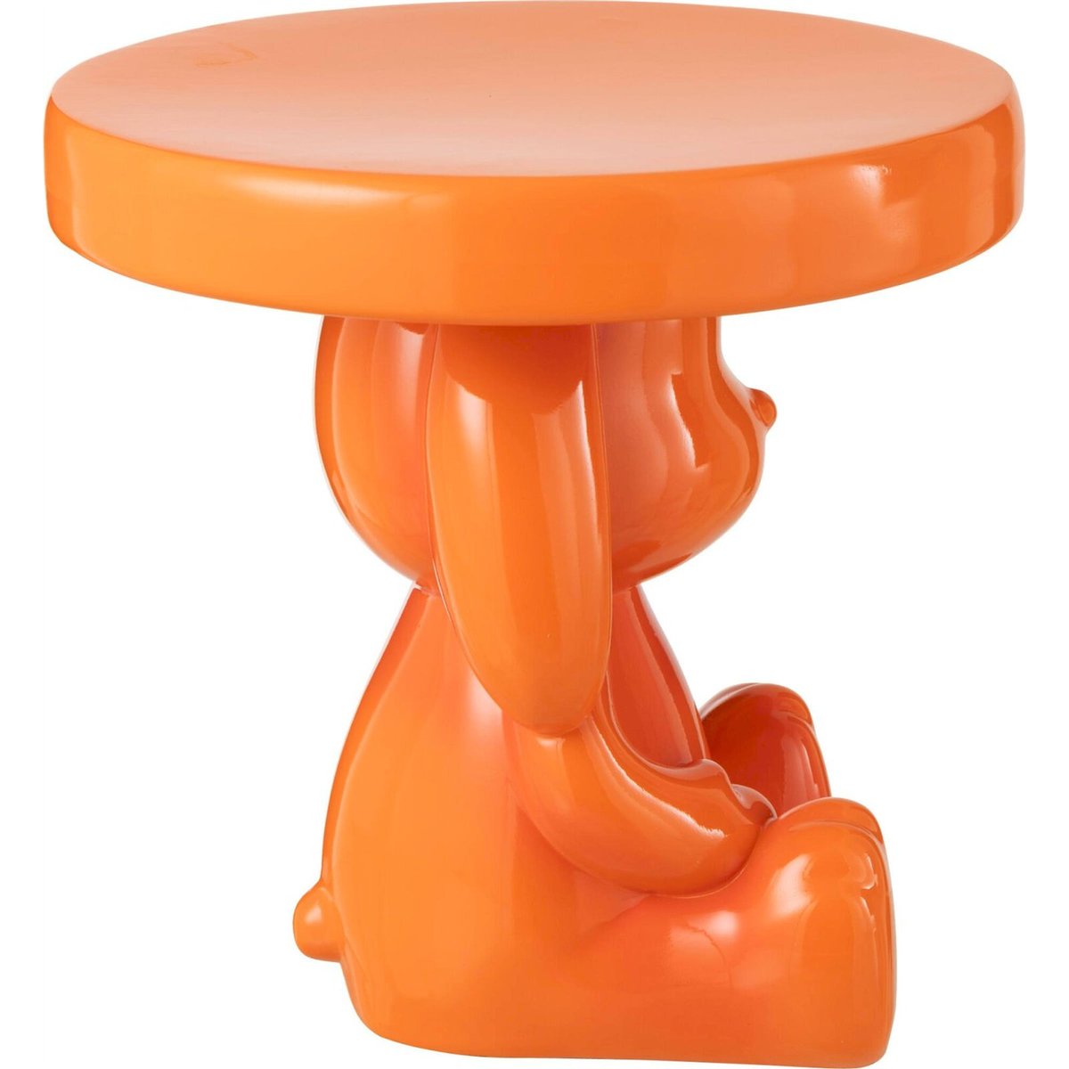 Table d'appoint ours en résine orange brillant, RECOLLECTION