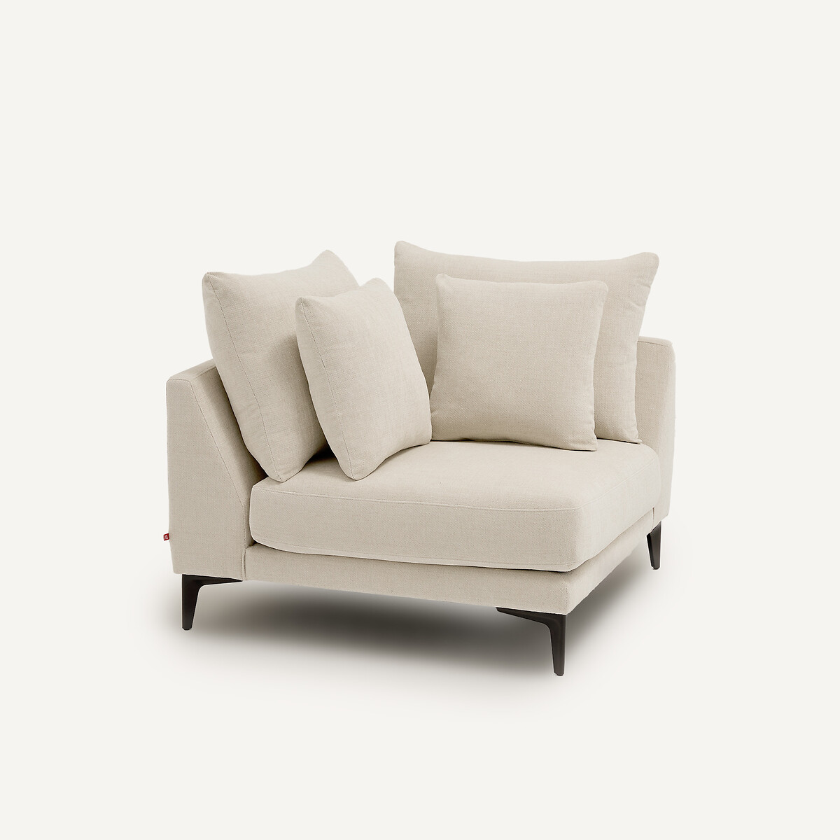Canapé d'angle en polyester natté, MODERNISTE ivoire, EMMANUEL GALLINA X AM.PM