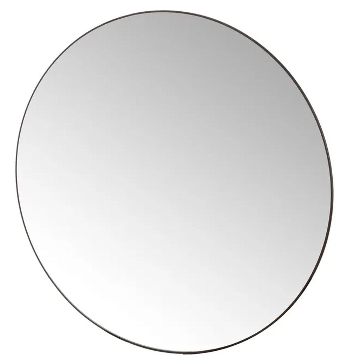 Miroir mural rond en métal noir 49x49x4cm noir, WADIGA