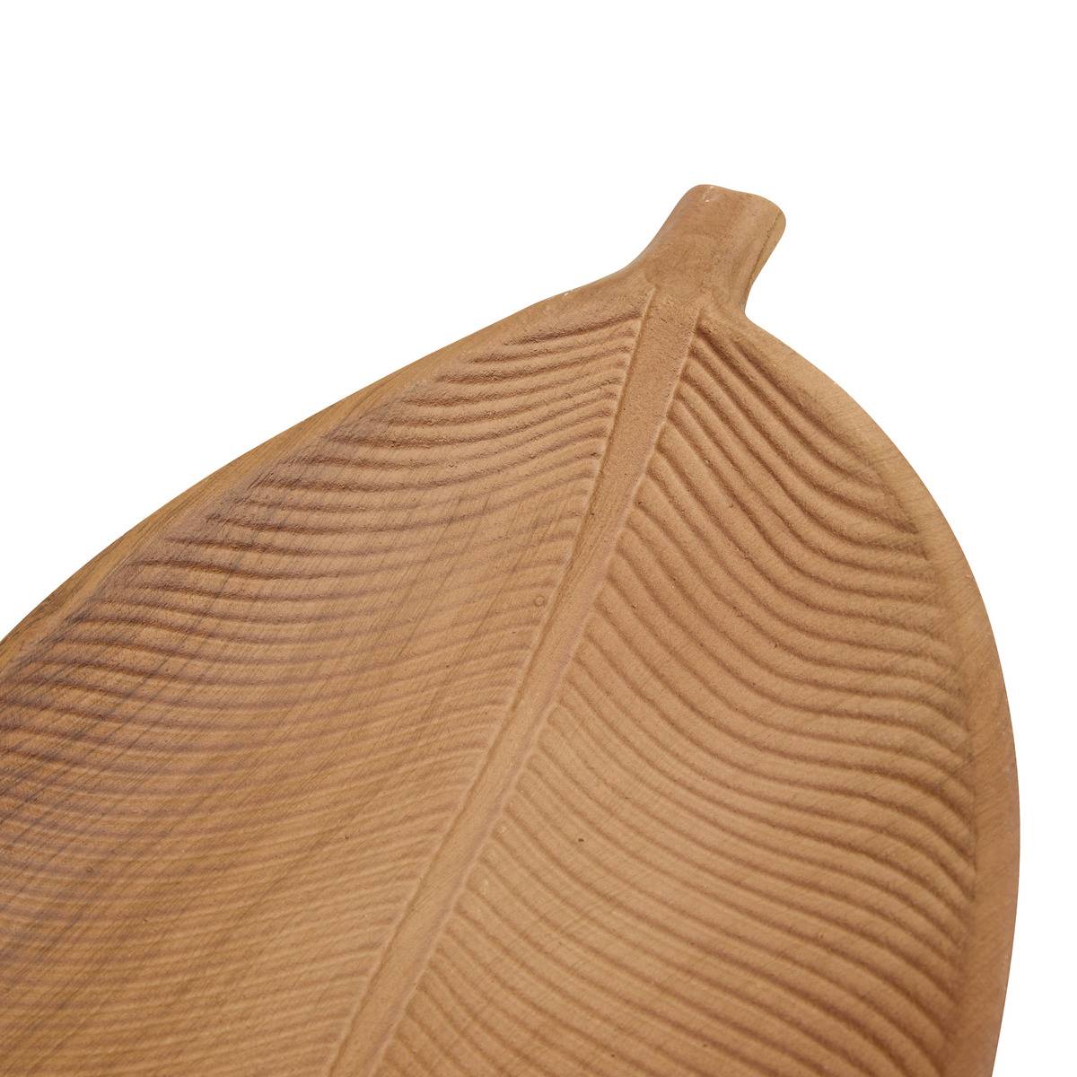 Vide-poche en bois forme feuille L49.5cm AVI marron, ATMOSPHERA