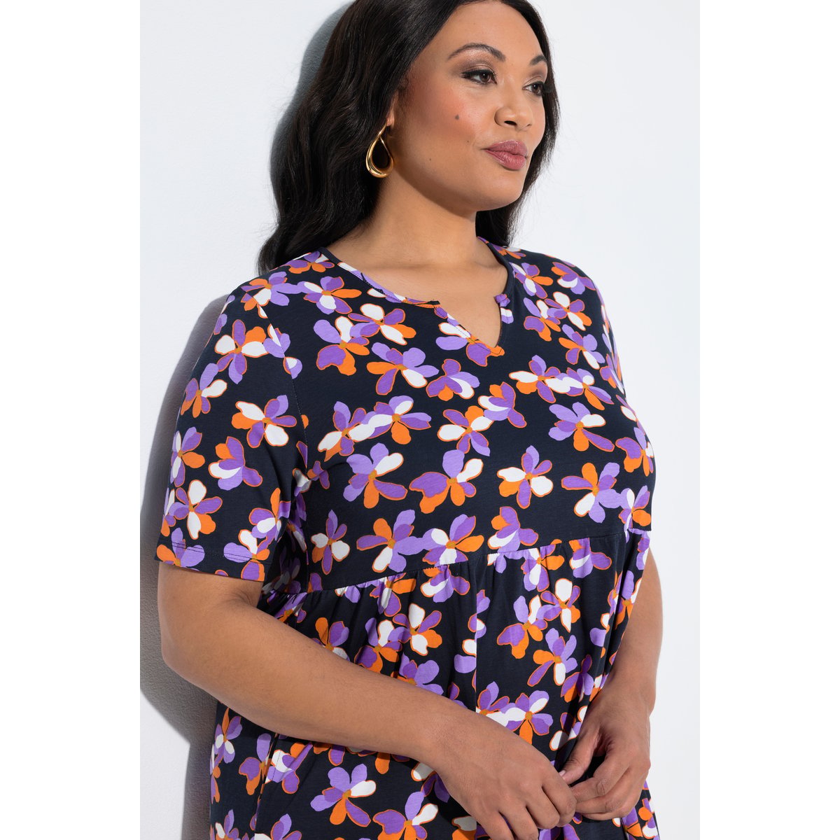 Robe maxi coupe évasée, poches noir, ULLA POPKEN