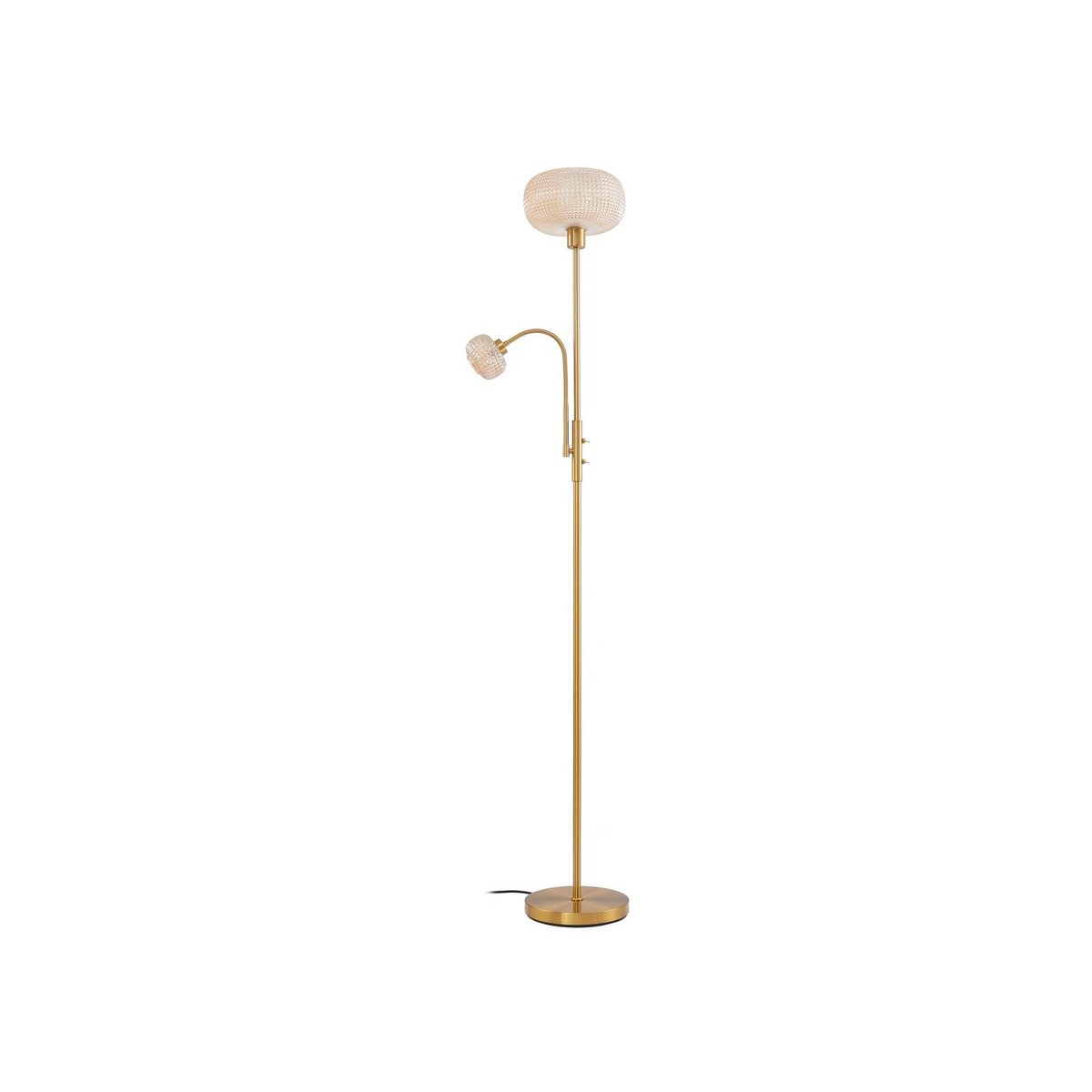 Lampadaire en métal moderne, Aliette ambre, or, LINDBY