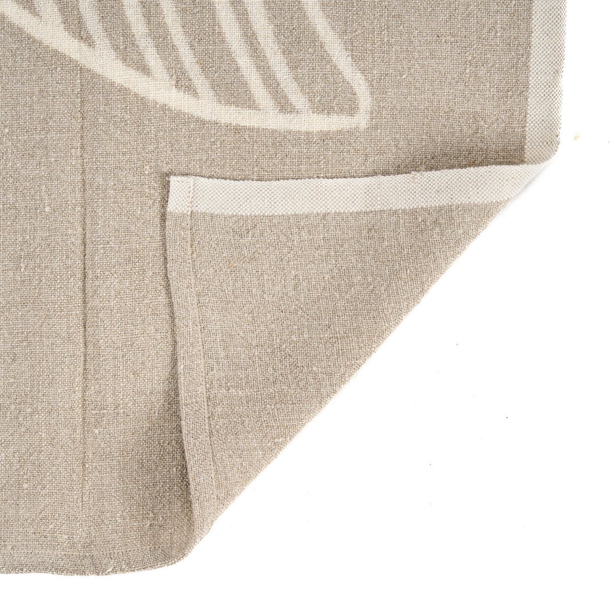 Torchon en lin LINEN FISH blanc beige, BAZAR BIZAR