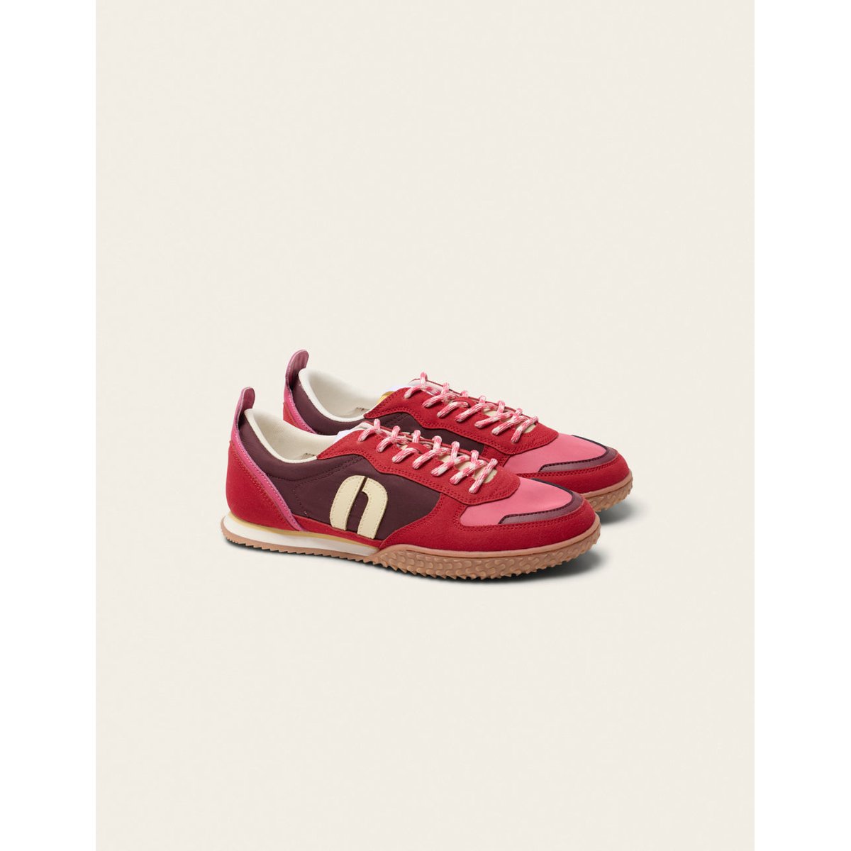 Baskets LAYRAS rouge bordeaux rose, ODAJE