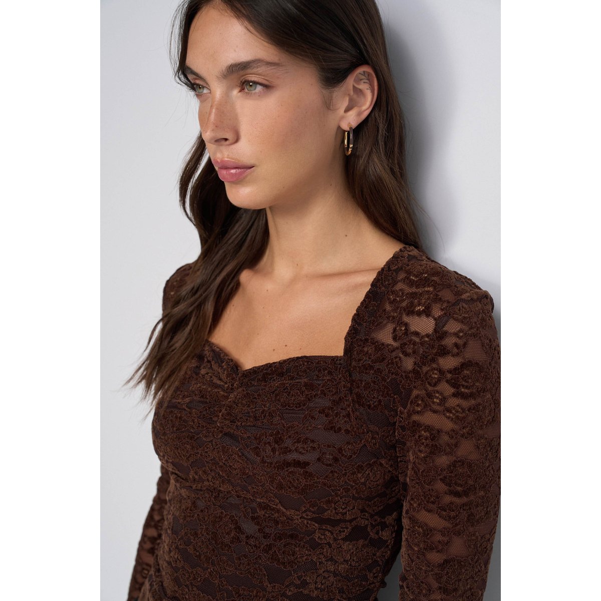 TOP EN DENTELLE marron, SALSA JEANS