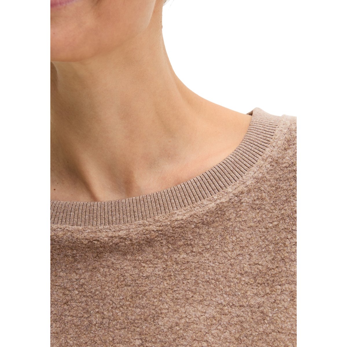 Sweat-shirt oversize en molleton épais beige, MARC O'POLO