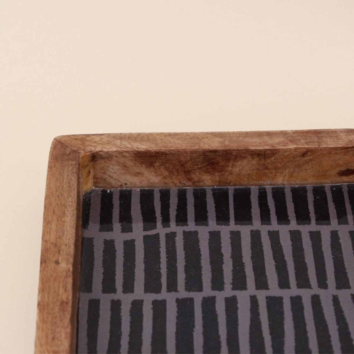 Plateau vide poche double en manguier 30x15cm naturel, ORNAMI