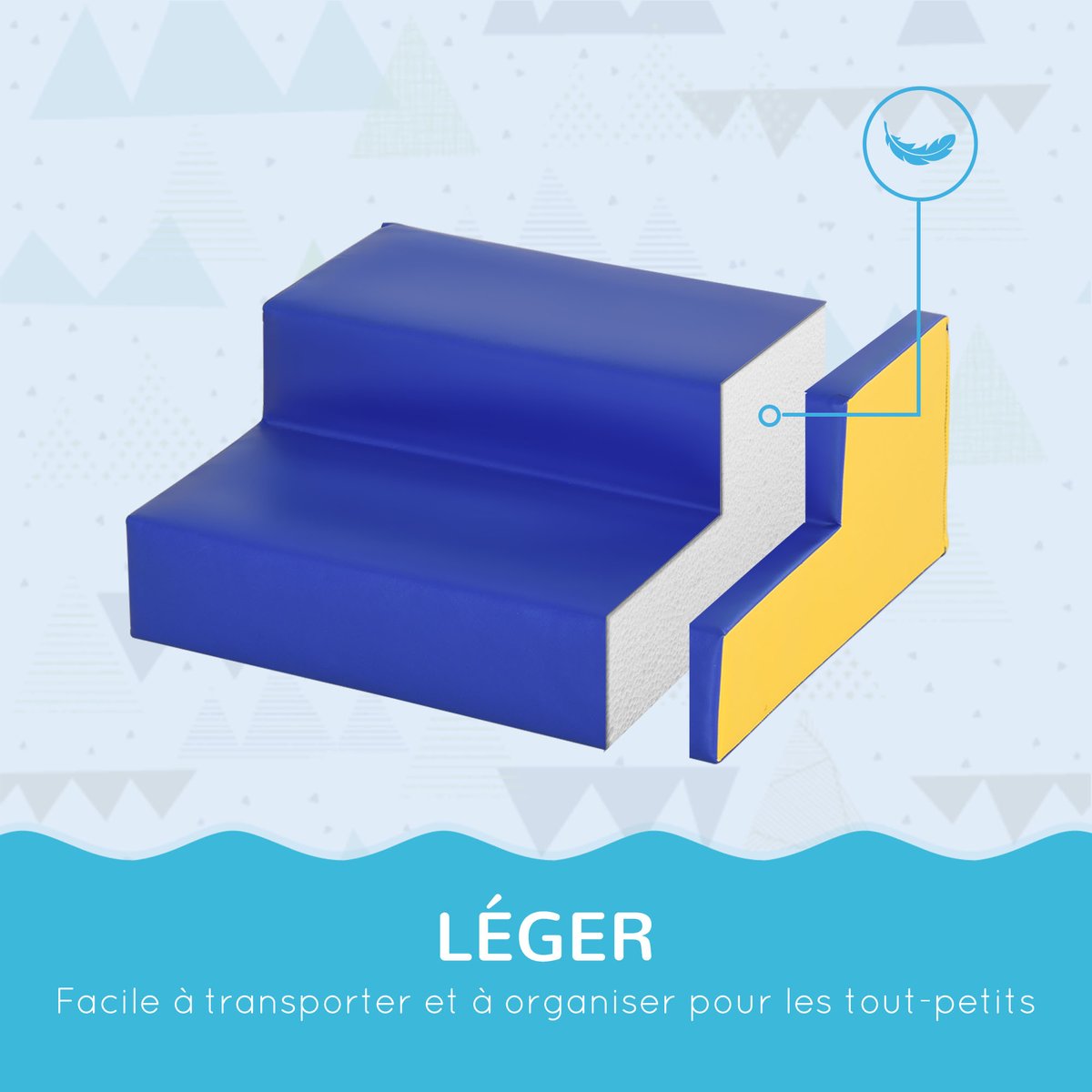 Ensemble de jeux mous pour enfants jaune, HOMCOM