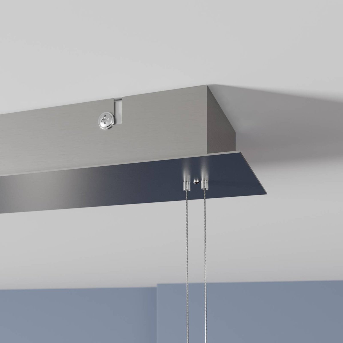 Suspension en verre moderneLED, Manon frosté, nickel mat, LINDBY