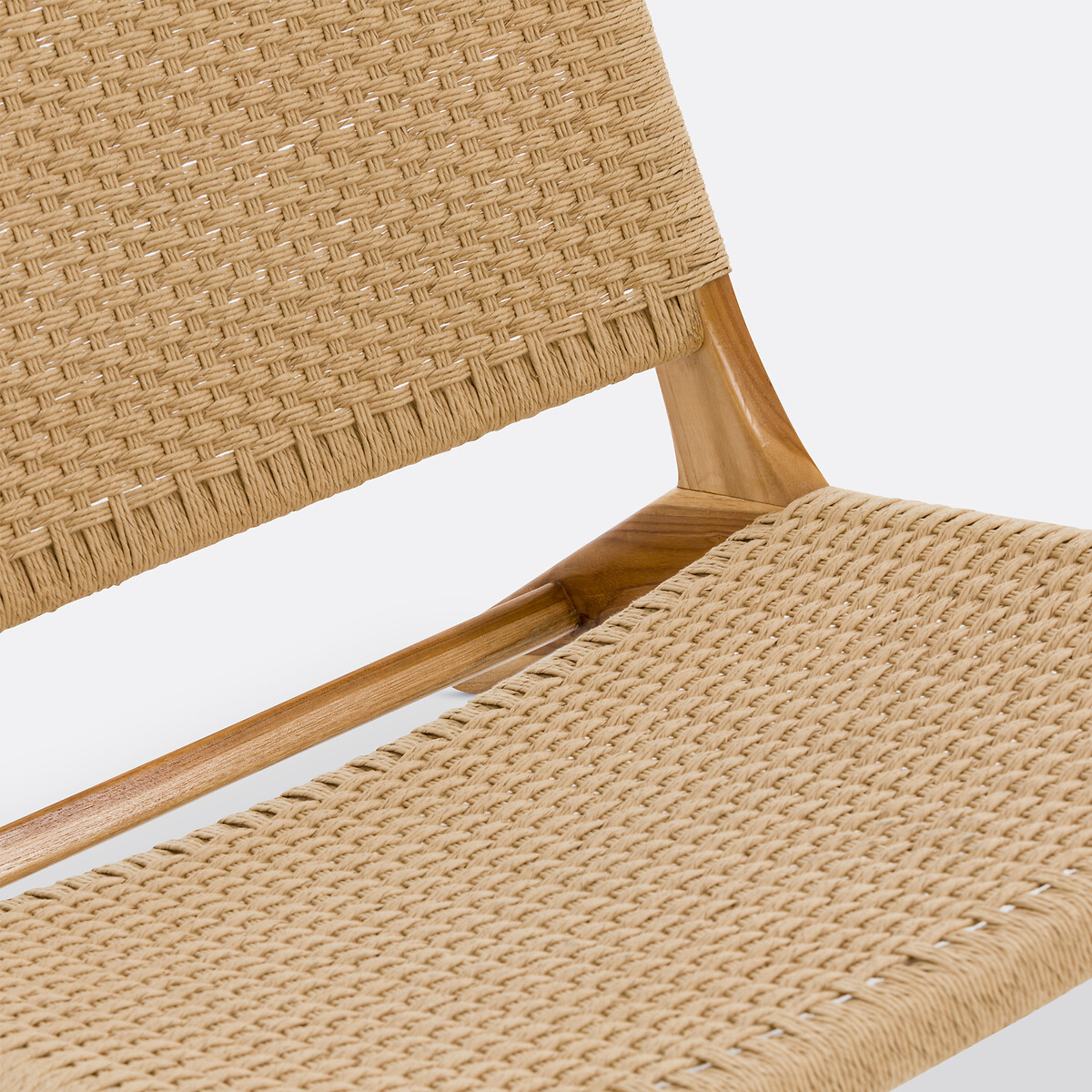 Sillón lounge de teca y cuerda trenzada, Amanda natural, LA REDOUTE INTERIEURS